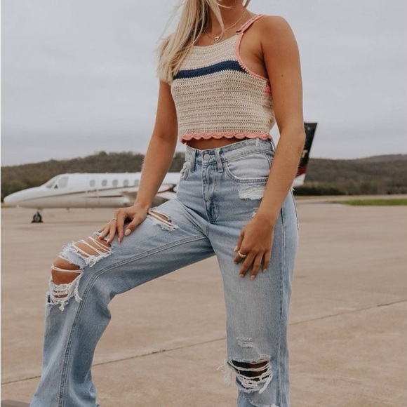 POL crocheted festival crop tank - Picture 2 of 5